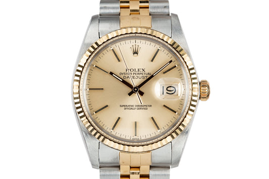 1984 Rolex Two Tone DateJust 16013 with Van Cleef's & Arpels Stamped Bracelet, Box and Papers