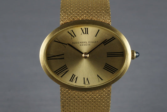 Vintage Audemars Piguet 18K with Mesh Bracelet and Box and Papers