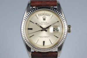 1969 Rolex WG Day-Date 1803 Silver Non-Luminous Dial with RSC Papers
