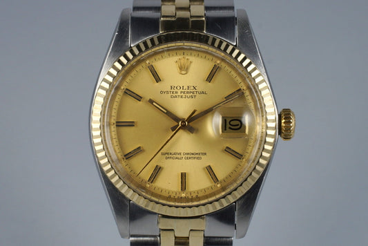 1972 Rolex Two Tone DateJust 1601 with Champagne Sigma Dial