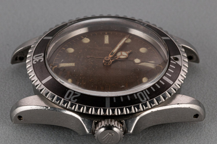1960 Tudor Submariner 7928 Pointed Crown Guard Case with Tropical Gilt Dial