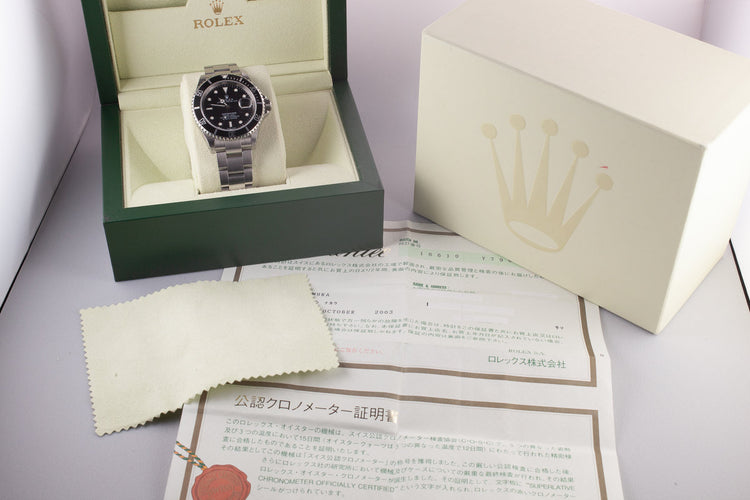2002 Rolex Submariner 16610 with Box and Papers