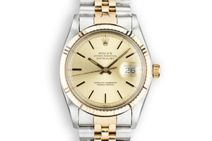 1978 Rolex Two-Tone DateJust 1601 Champagne Dial with Box and Papers
