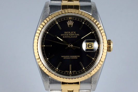 1994 Rolex Two Tone DateJust 16233 Glossy Black Dial