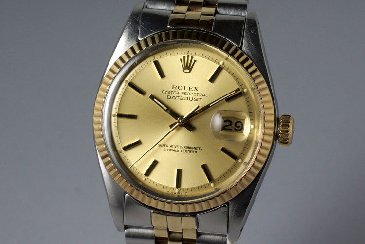 1978 Rolex Two Tone DateJust 1601 Champagne Dial with Box and Papers