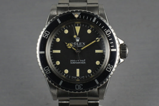Rolex Submariner 5513 Meters First with Box and Rolex Service Papers