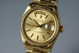 1983 Rolex YG Day Date 18038 with Box and Papers