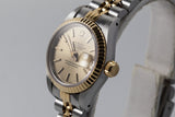 1991 Rolex Ladies Two Tone DateJust 69173 Gold Dial
