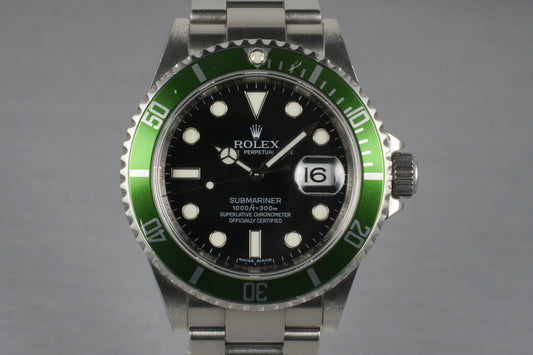 2009 Rolex Green Submariner 16610T Mark V Dial
