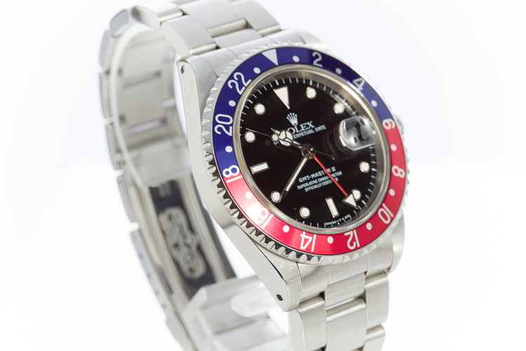 1996 Rolex GMT-Master II 16710 "Pepsi" Bezel with Box, Papers & Chronotag