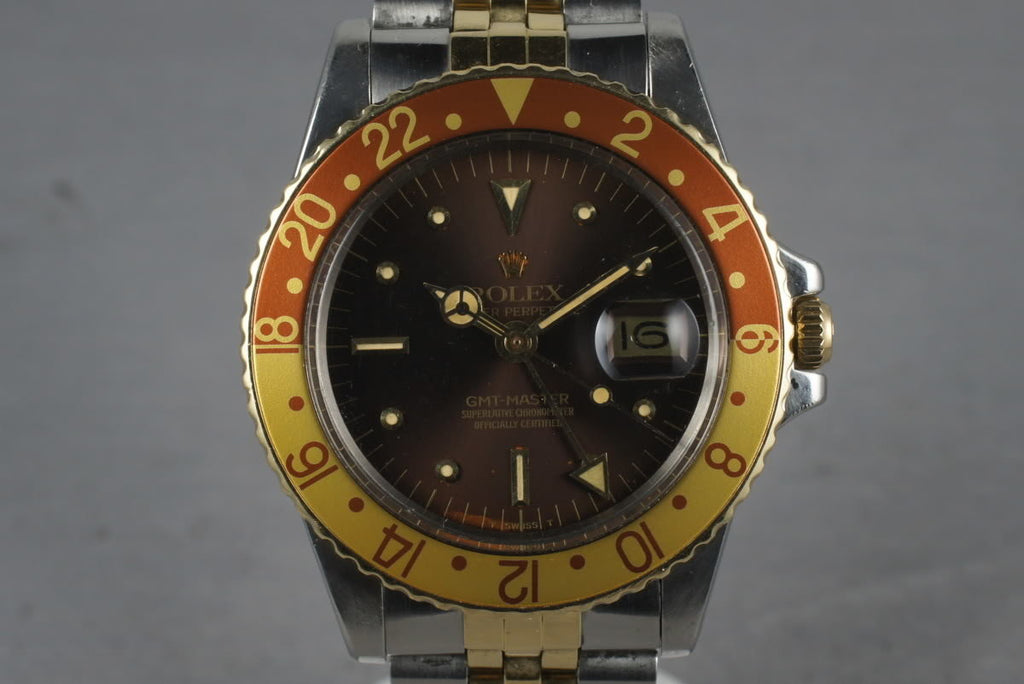 1978 Rolex GMT Two Tone 1675 with root beer nipple dial