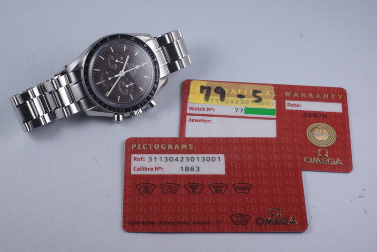 Omega Speedmaster Moonwatch 311.30.42.30.13.001 with Warranty Card