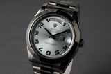 2007 Rolex Platinum Day Date II 218206 Glacier Blue Dial with Box