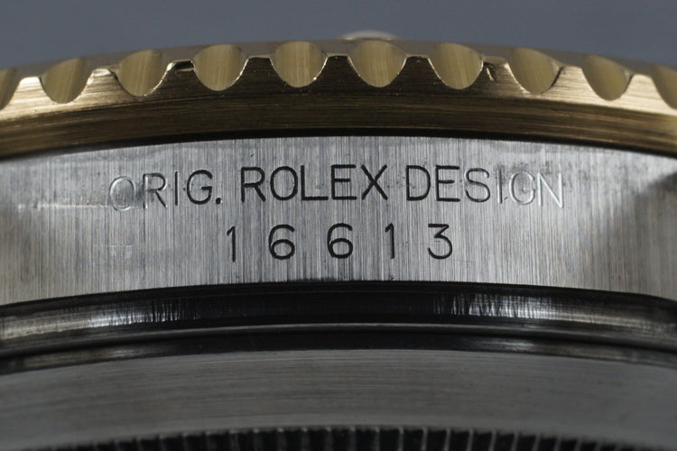 2002 Rolex Two Tone Submariner 16613 Serti Dial