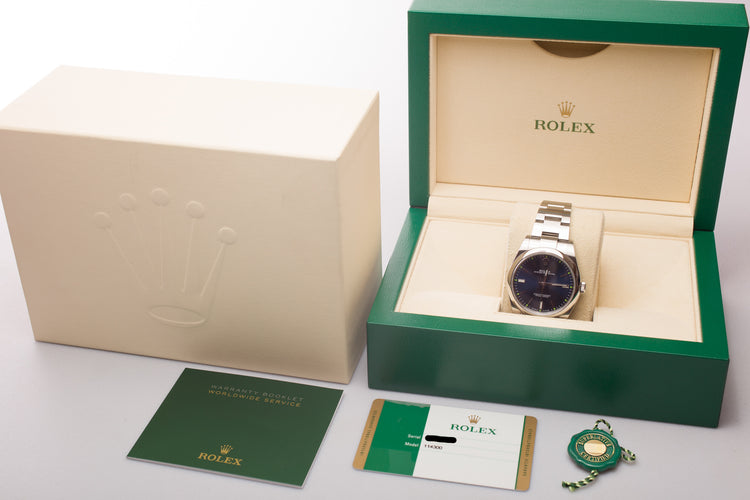 2018 Rolex Oyster Perpetual 114300 Blue Dial with Box & Card