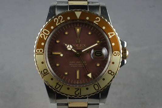 1974 Rolex 18K/SS GMT 1675 with Root Beer Dial