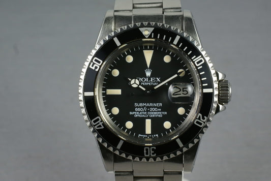 Rolex Submariner 1680 with service papers and box