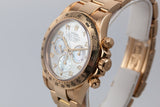 1999 Rolex 18K YG Daytona with Mother of Pearl Dial and Box and Papers