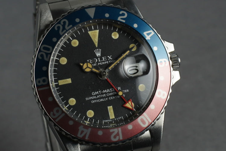 1967 Rolex GMT 1675  Mark 1 Dial with All  Red 24 Hour Hand