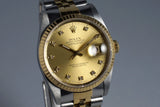 1990 Rolex Two Tone DateJust 16233 with Factory Champagne Diamond Dial