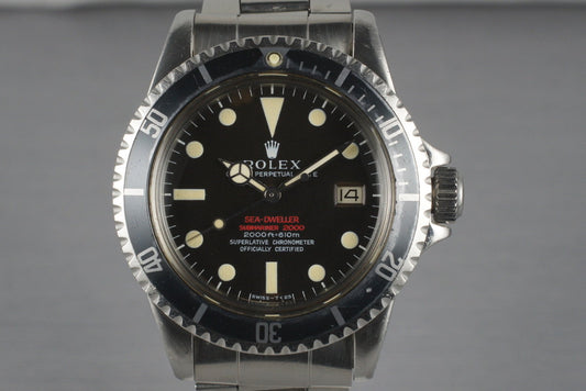 1967 Rolex Sea Dweller 1665 Thin Case Double Red Mark 2 Tropical Dial