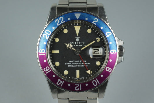 1968 Rolex GMT 1675 Mark I Dial with Fuchsia Bezel