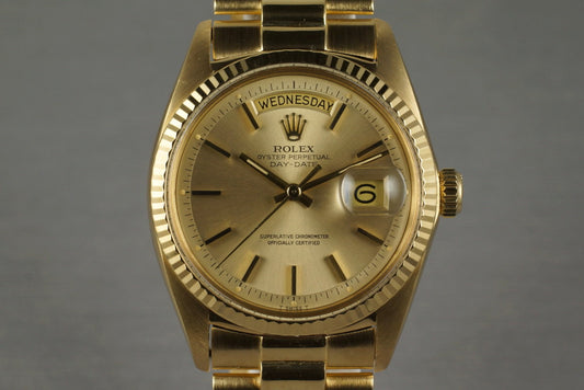 1970 Rolex YG Day-Date 1803 with Box and Papers