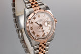 Mint 2018 Rolex Two-Tone Rose Gold and Stainless steel DateJust 116231 Rose Dial with Box and Papers