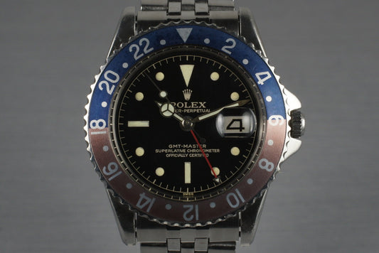 1960 Rolex GMT 1675 PCG with Glossy Gilt Chapter Ring Dial
