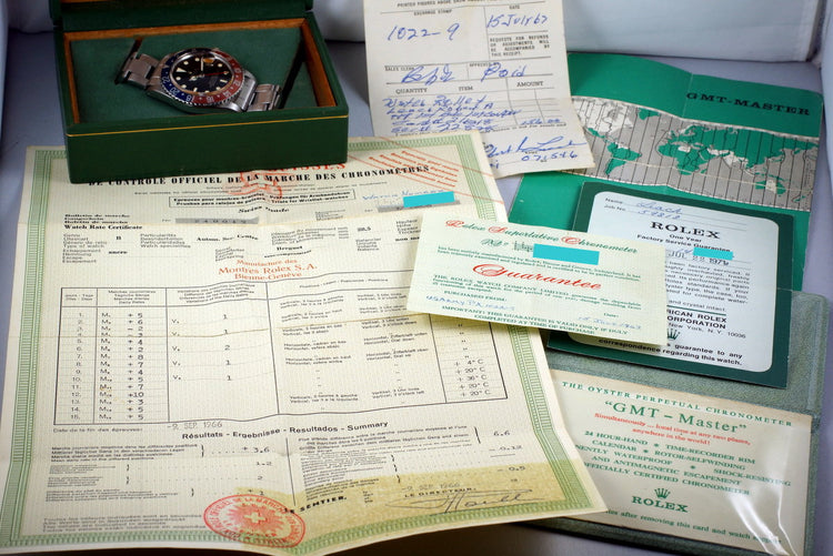 1966 Rolex GMT 1675 Glossy Gilt Dial with Box and Papers