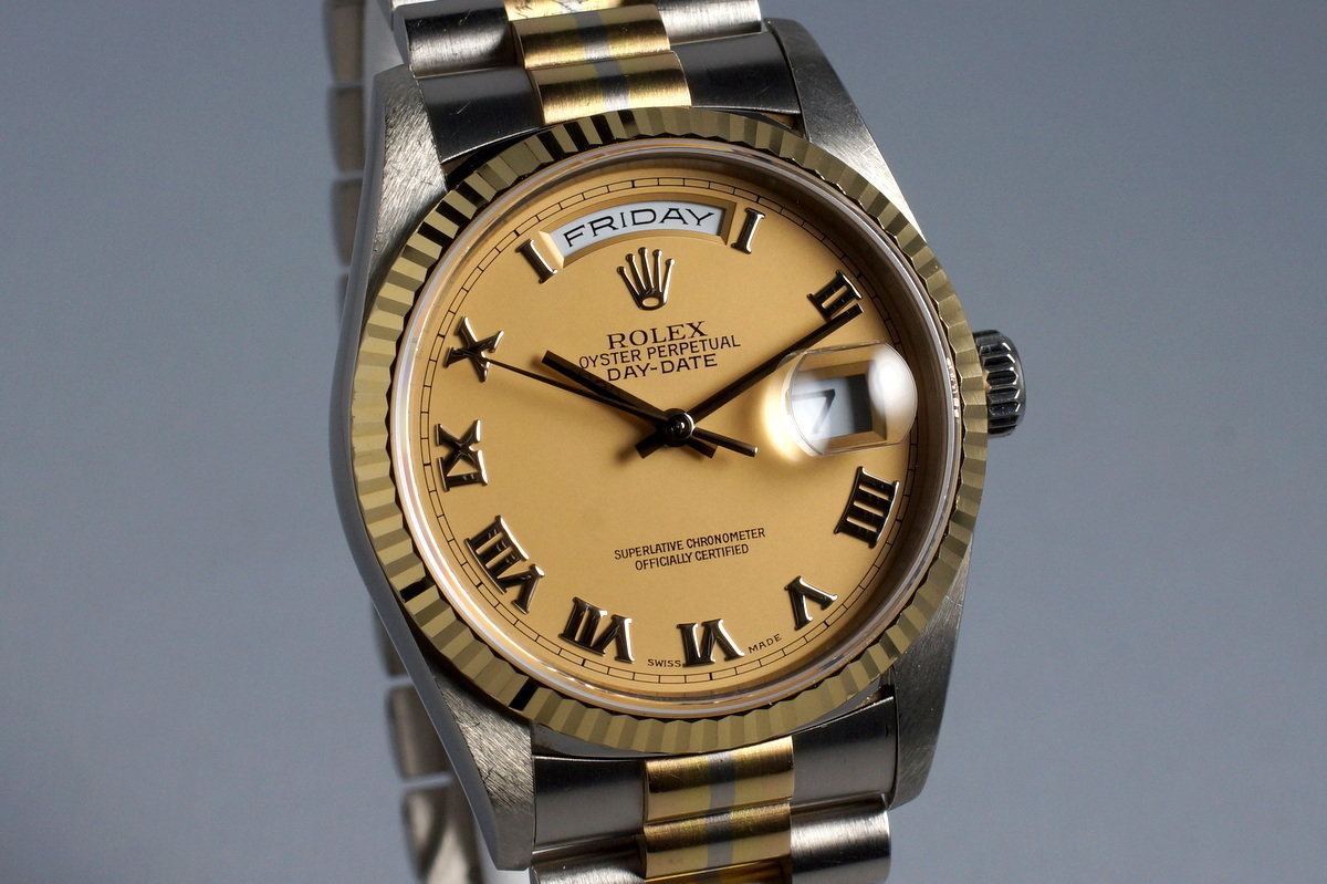 HQ Milton 1999 Rolex Day Date 18239B TRIDOR with Orange Cream