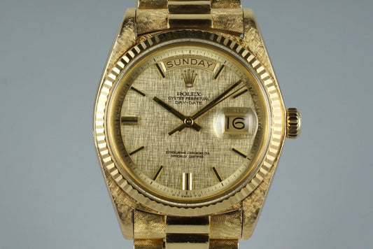 1972 Rolex YG Day-Date 1803 Linen Sigma Dial