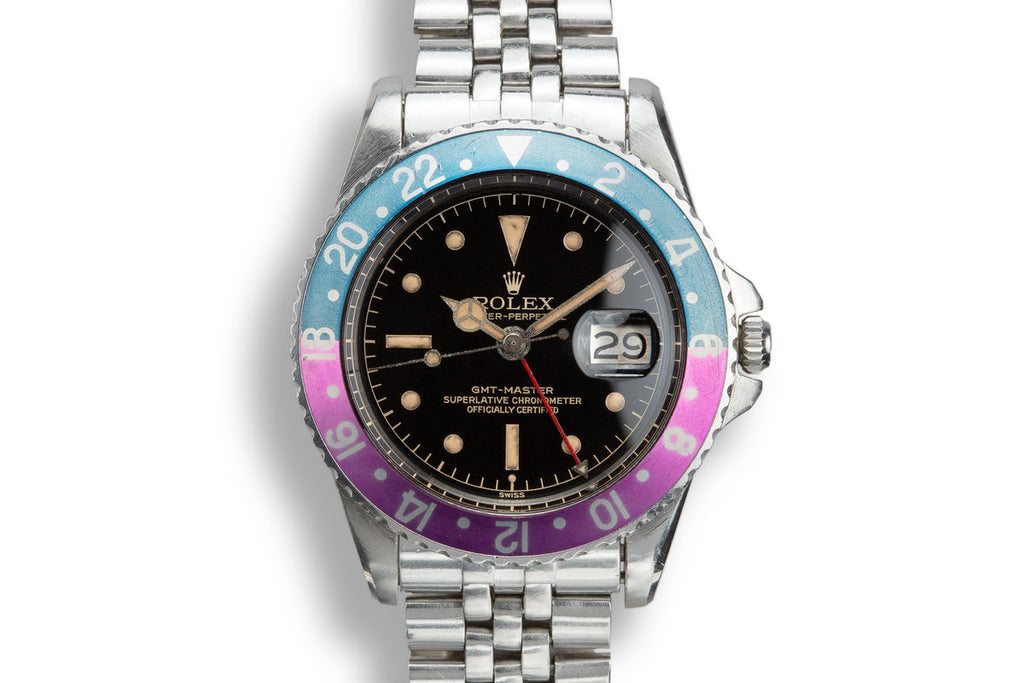 HQ Milton 1961 Rolex Pointed Crown Guard GMT-Master 1675 Fuchsia