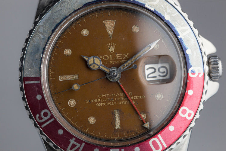 1961 Rolex GMT-Master 1675 Pointed Crown Case with Gilt Tropical Dial