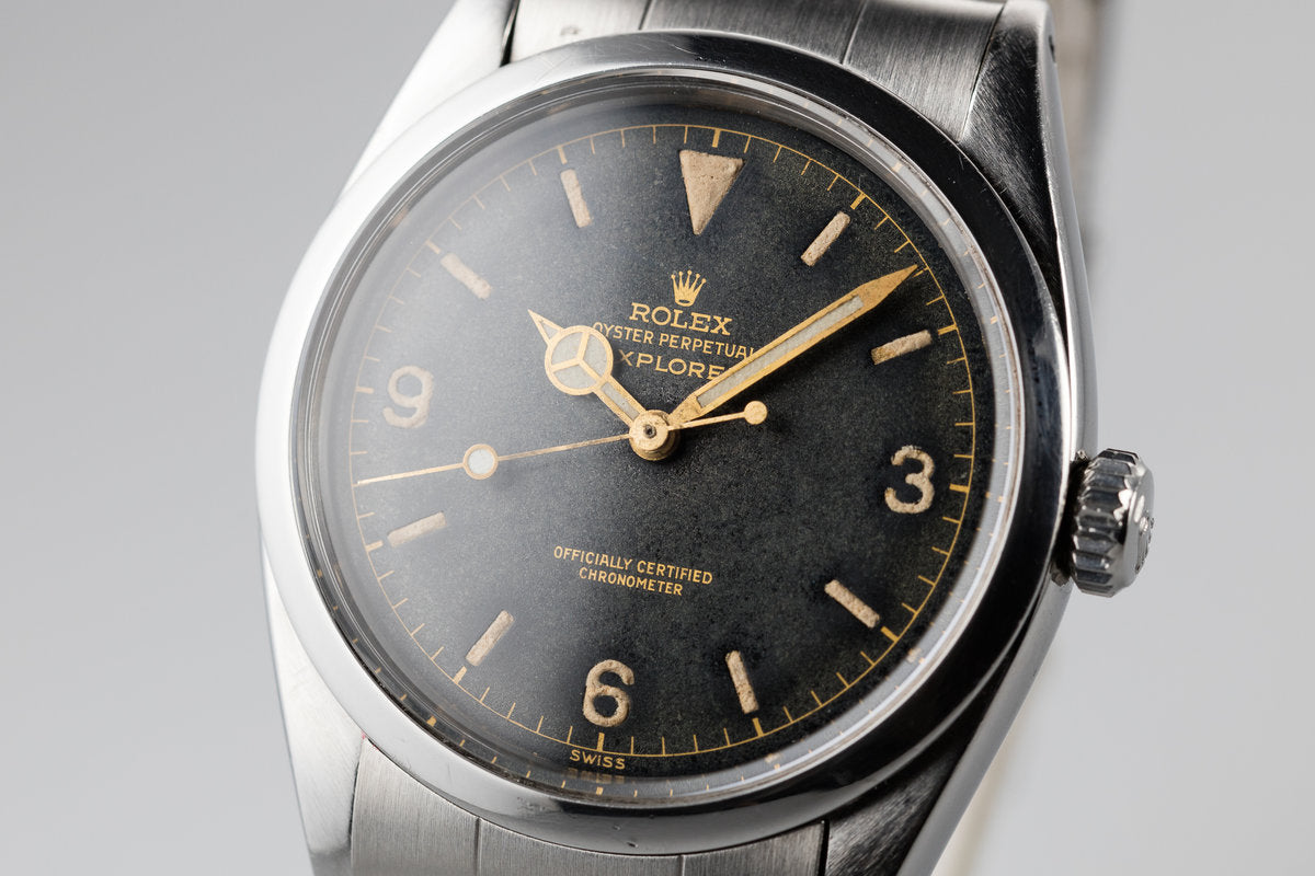 1957 Rolex Explorer I 6610 SWISS Only Gilt Dial with Service Papers