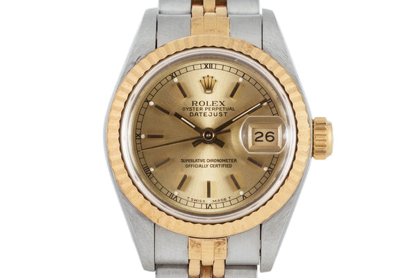 ROLEX DATEJUST 69173 3コマ② Rolex Ladies Datejust 69173 Two-Tone Green Diamond Dial