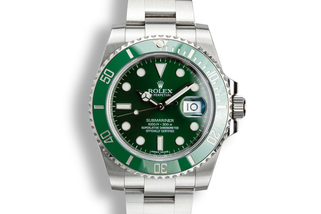 2014 Rolex Green Submariner116610LV "Hulk" with Box and Papers