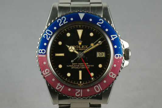 Rolex GMT 1675 Pointy Crown Guard chapter ring exclamation dial