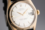 1964 Rolex 18K YG DateJust 1601 with Silver Dial