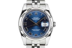 2017 Rolex DateJust 116234 Blue Dial with Box and Papers