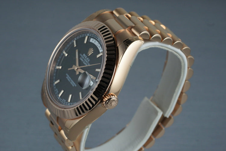 2009 Rolex Rose Gold Day Date II 218235 with Box and Papers