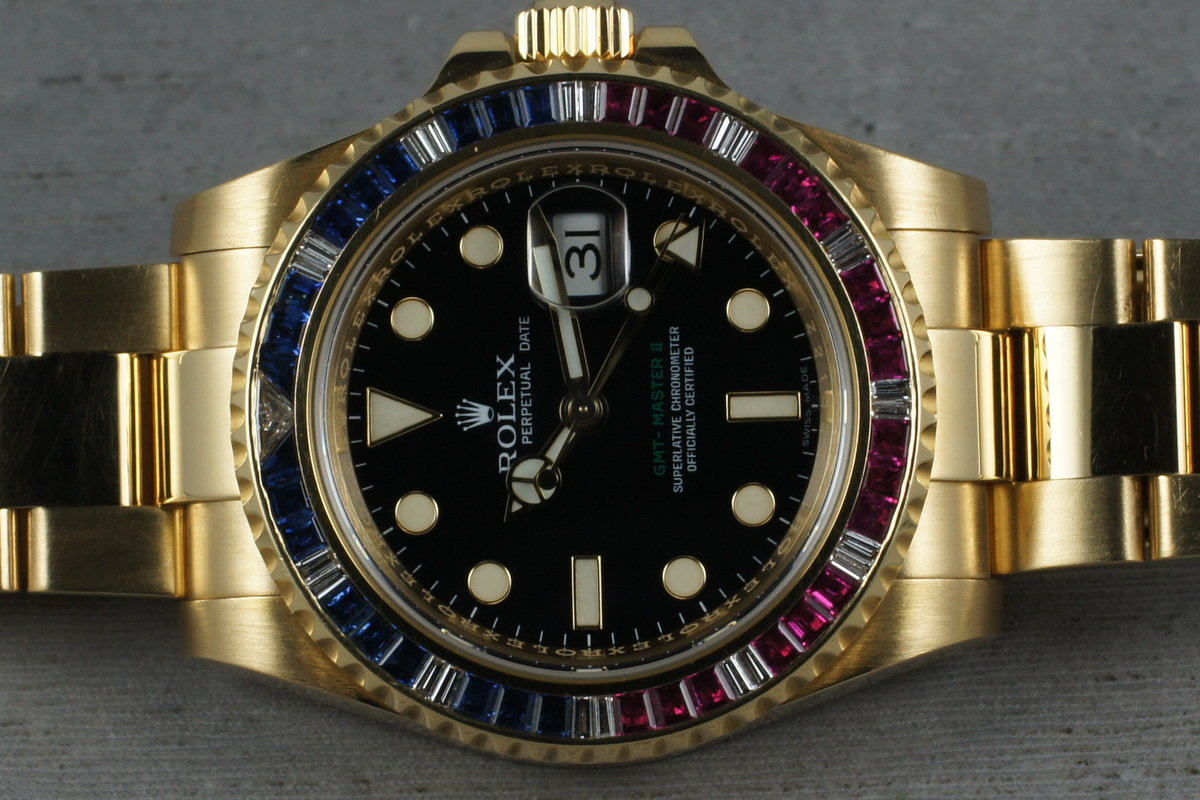 HQ Milton 2006 Rolex GMT 18K Dial 116748 with factory Gem