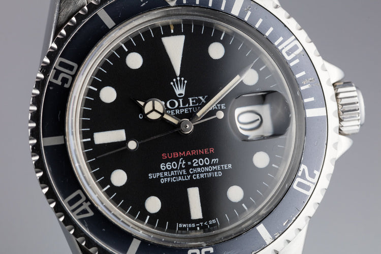 1974 Rolex Red Submariner 1680 MK VI Dial with Box and Papers
