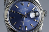 1971 Rolex DateJust 1601 Non-Luminous Blue Dial