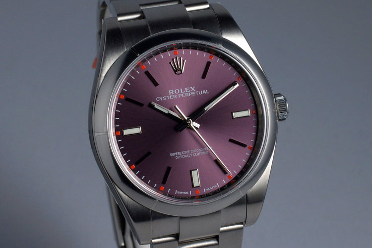 2016 Rolex Oyster Perpetual Ref: 114300 ‘Red Grape’ Dial MINT