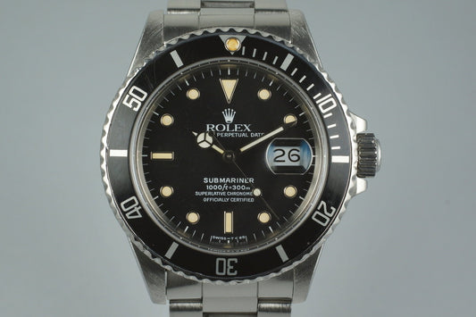 1988 Rolex Submariner 168000 with Box and Papers