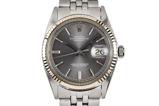1970 Rolex Datejust 1601 Grey No Lume Dial