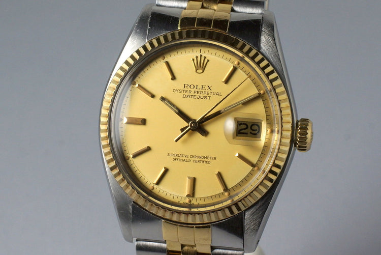 1977 Rolex Two Tone DateJust 1601 Matte Champagne Dial