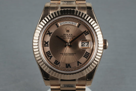 2012 Rose Gold Day Date 2 218235 with Box and Papers