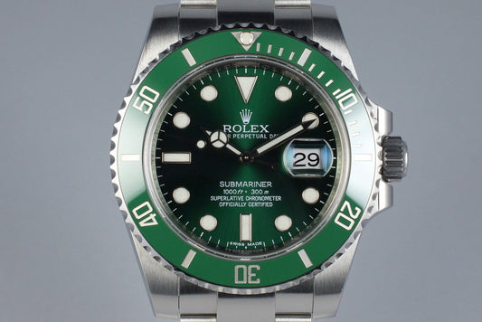2011 Rolex Green Submariner 116610LV with Box and Papers
